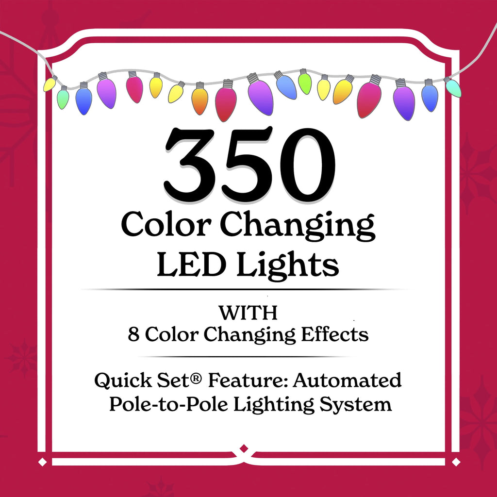 Árbol Artificial Blanco Duncan Fir 213 cm Preiluminado LED Cambiantes