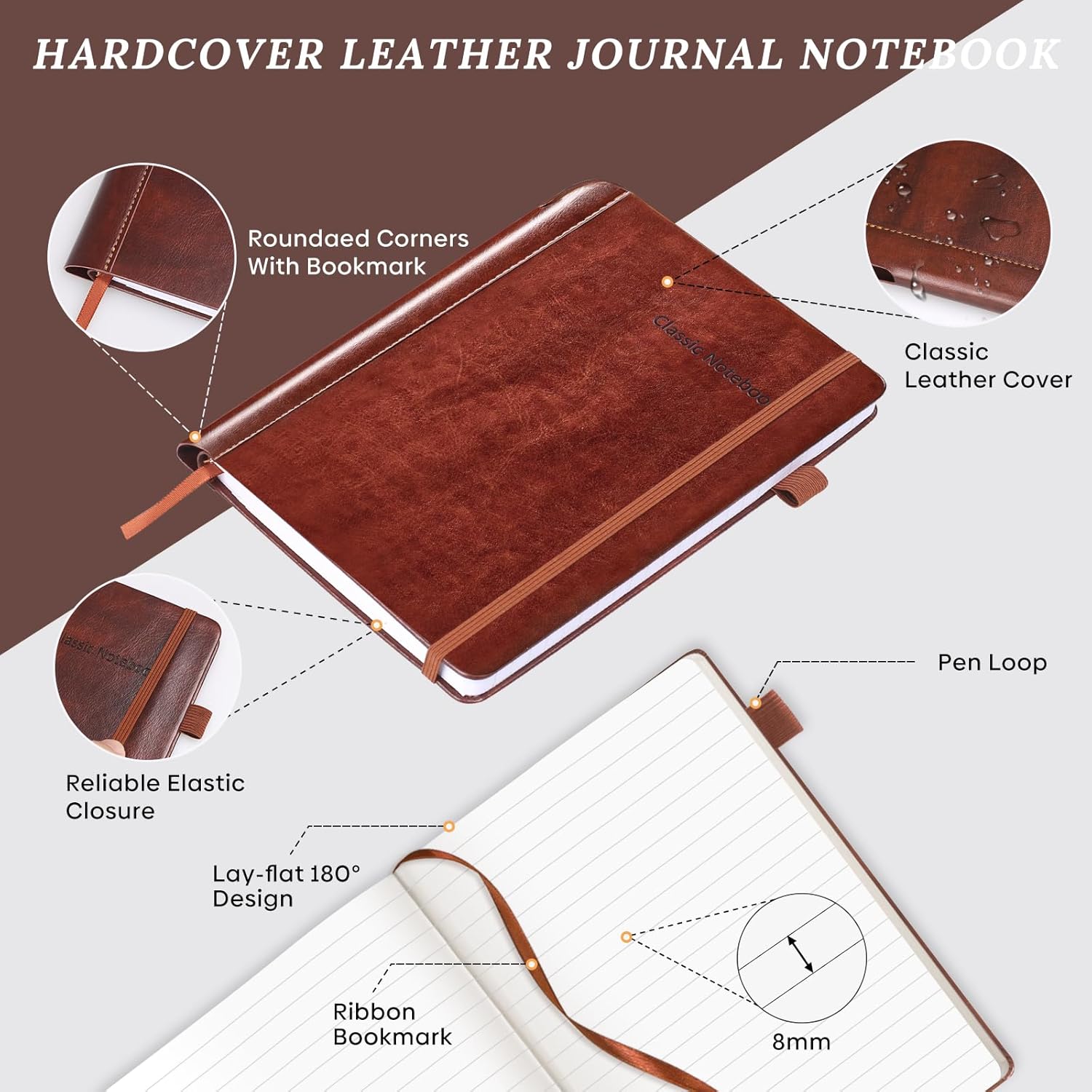 Cuaderno de tapa dura para mujeres y hombres