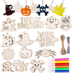 Set 72 Figuras de Madera para Halloween con Cuerda