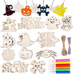 Set 72 Figuras de Madera para Halloween con Cuerda