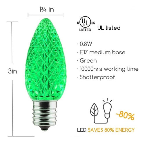 Paquete De 50 Bombillas Repuesto Para Navidad Luces Led C9