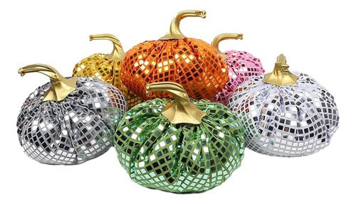 Calabazas Decorativas Fulong Con Purpurina Halloween 6 Pack