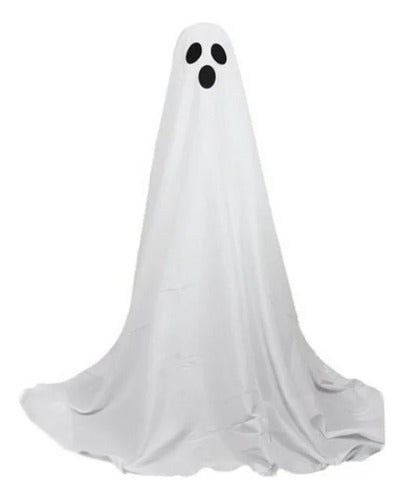 Decoracion Halloween Fantasmas Iluminados Tela Blanca 2 Pack