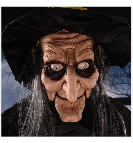 Decoracion De Halloween Bruja Colgante Parlante Ojos Rojos