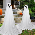 Decoracion Halloween Fantasmas Iluminados Tela Blanca 2 Pack