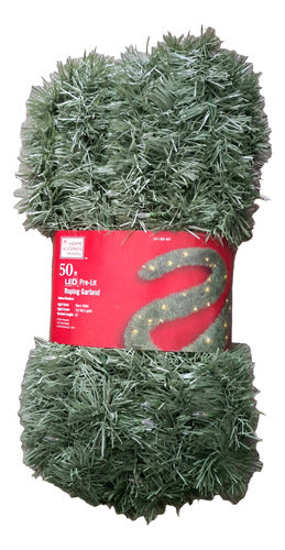 Guirnalda De Cuerda Preiluminada Con Luces Led Navideña 15m