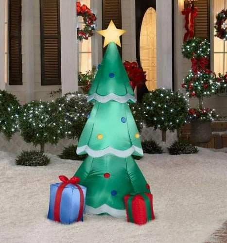 Inflable Pino Navideño Iluminado Led 1.98 Metros