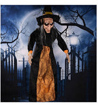 Decoracion De Halloween Bruja Colgante Parlante Ojos Rojos