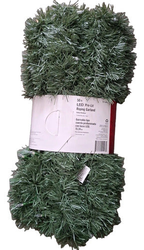 Guirnalda De Cuerda Preiluminada Con Luces Led Navideña 15m