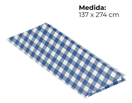Mantel Rectangular De Plástico 137x274 Cm (party Is On) Color Cuadros Azules