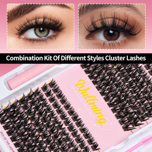 Wullming Kit Extensión Pestañas 60d Mezcla Gruesa