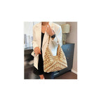 Bolso De Hombro Para Dama Hobo De Paja Con Asas Café