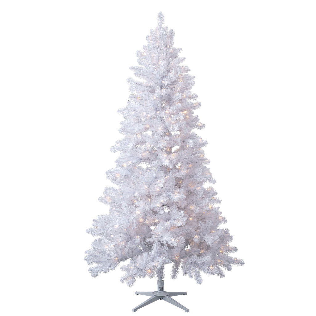 Árbol Artificial Blanco Duncan Fir 213 cm Preiluminado LED Cambiantes