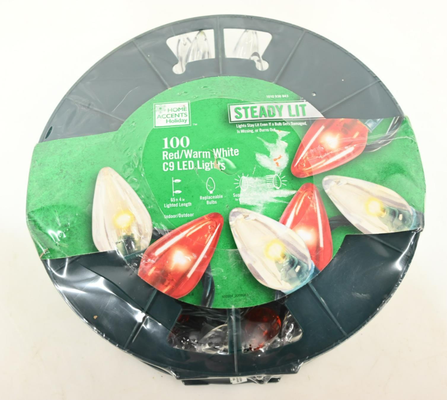 Luces LED C9 Rojas y Blancas Cálidas de 30.5m para Festividades Hogareñas